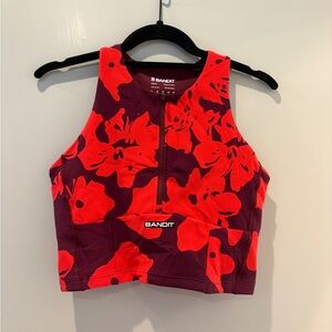 Bandit Red and Purple Floral Crop Top